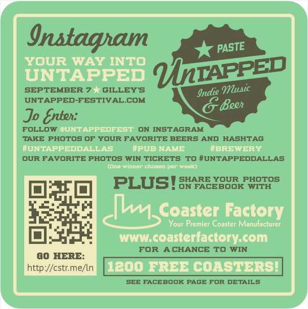 Untapped Dallas, custom beer coasters, beer coasters, bar coasters, photo coasters, order custom printed coasters